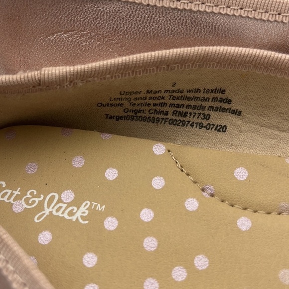 Cat & jack metallic pink balkerina flats sz 2 - Picture 5 of 5